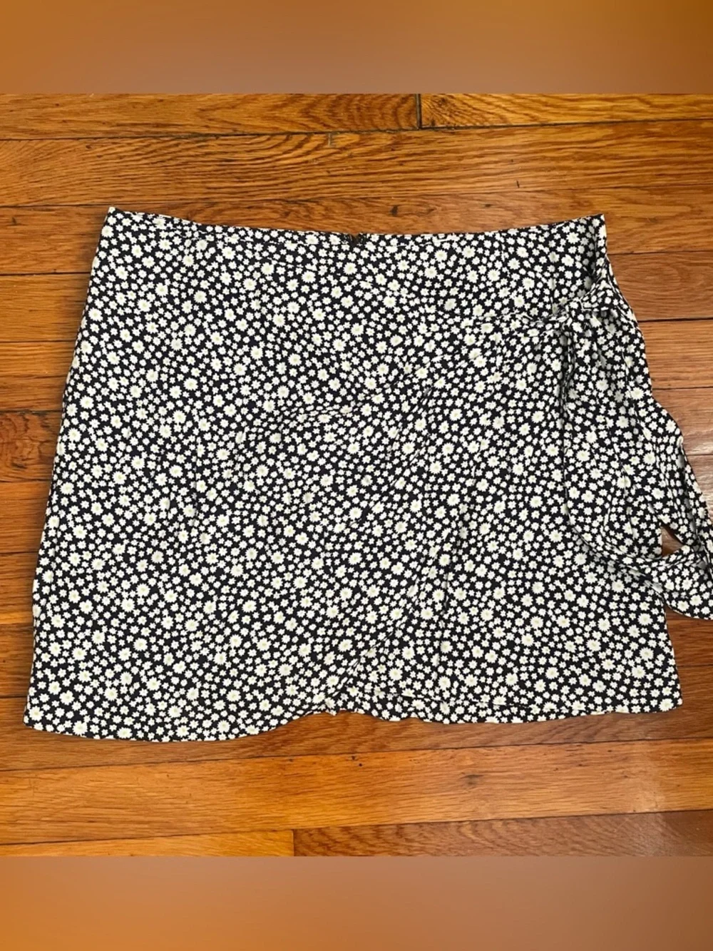 NWT Sezane Navy Daisy Wrap Miniskirt Jupe Pacome Fond Bleu Size 42/10